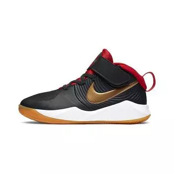Детские кроссовки Nike Team Hustle D9 PS Dark Smoke Grey Metallic Gold Black University-Red White AQ4225-011 28