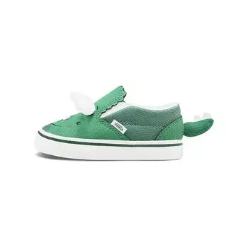 Детские кроссовки Vans Slip-On V Toddler Triceratops Green Dino-Green True-White VN0A4UWD17L