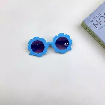 Детские модные милые солнцезащитные очки с подсолнухами Mengbao Детские солнцезащитные очки Детские разноцветные солнцезащитные очки небесно-голубой