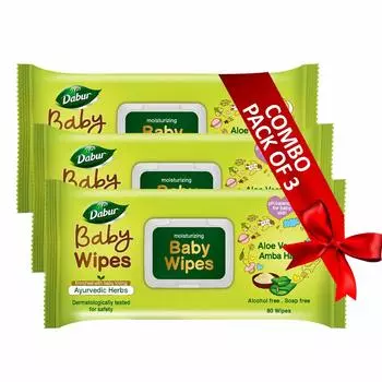 Детские влажные салфетки Dabur, упаковка из 3 шт.