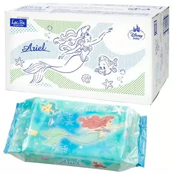 Детские влажные салфетки LEC Disney pure water 80 шт x 20 шт., изготовлены в Японии на 99% (Дисней Принцесса) Без добавок, кислотный,
