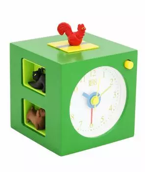 Детский будильник KOOKOO Green Наслаждайтесь 5 типами магнитных животных и 5 типами звуков животных, записанных в будильнике, для милого будильника Успокаивающая природа. зелёный