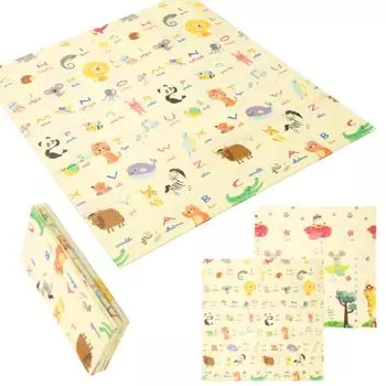 Детский игровой коврик 147 x 178, двусторонний, напольный, теплый, формальдегидный, для малышей, для малышей, для малышей, 1 шт. life_mart [Складной, ОК! ]Низкий коврик, водонепроницаемый, звуконепроницаемый, коврик,
