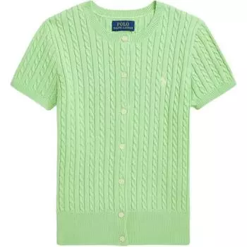 Детский кардиган из хлопка мини-кабельной вязки Polo Ralph Lauren, топы, жёлто-зелёный, CWPOSWEG6820528-300 XL