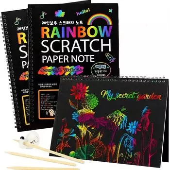 Детский набор бумаги для рисования Rainbow Magic, красочная игрушка для рисования, цветная книга для рисования, детская книга для граффити своими руками розовый