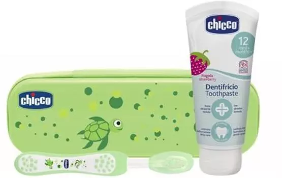 Детский набор для ухода за зубами Chicco Always Smiling Green, клубника TU прозрачный