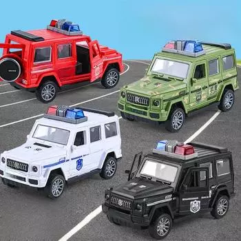 Детский набор игрушечных моделей пожарной машины инерционного автомобиля и куклы с зажимом