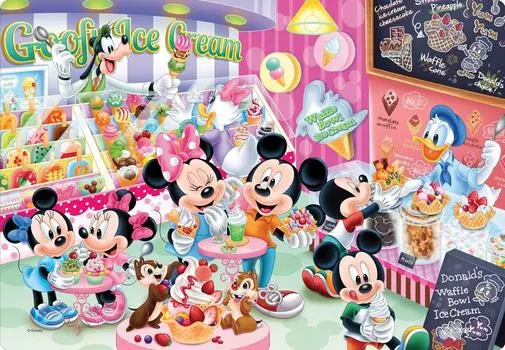 Детский пазл Tenyo Disney. Найди его в магазине мороженого. Набор из 60 деталей. Антибактериальное покрытие. В комплект входит чехол для чистки. Детский DC-60-115 4+