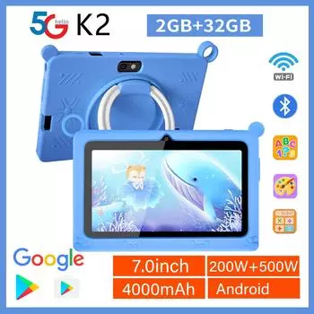 Детский планшет BDF 2024 K2 Android13, 4 ГБ + 64 ГБ, Wi-Fi, Bluetooth, 4000 мАч, 7-дюймовый ЖК-дисплей Standard розовый