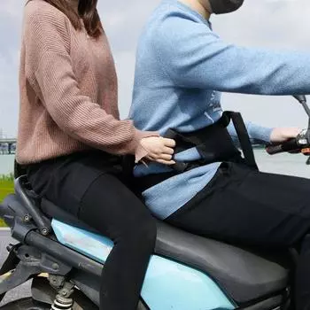 Детский ремень безопасности для мотоцикла, регулируемый для перевозки скутера, пассажира для моря чёрный