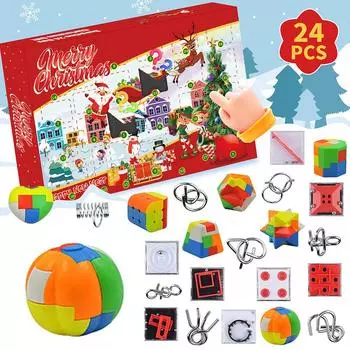Детский рождественский игрушечный адвент-календарь на 2023 год, набор игрушек из 24 предметов, сделай сам, обратный отсчет на 24 дня
