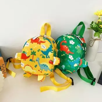 Детский рюкзак с принтом динозавра из мультфильма, милый школьный рюкзак для детского сада, рюкзак для дошкольников жёлтый