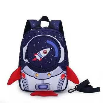Детский рюкзак с руководством по безопасности 3D с рисунком Rocket Lightweight School синий