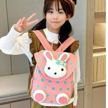 Детский школьный ранец Wave Point Kawaii Rabbit Cartoon, большая вместимость, для девочек и мальчиков в детском саду, милый тренд, Joker, милая холщовая сумка