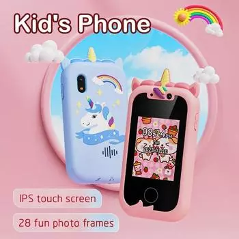 Детский смартфон с камерой, игрушка с сенсорным экраном, обучающая игрушка для мальчиков и девочек от 3 до 12 лет, телефон, MP3-плеер, рождественские подарки на день рождения синий