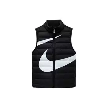 Детский жилет-пуховик с логотипом Nike, цветной блок, повседневный, на молнии, черный NY2342010GS-002 S