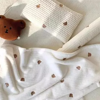 Детское одеяло из мягкого кораллового бархата с рисунком из мультфильма Детское одеяло для пеленания новорожденного Спальное одеяло для младенца Вышитое детское одеяло 90X130cm