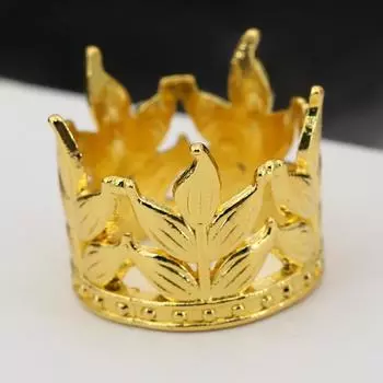 Детское украшение для торта на день рождения, Корона в форме листа, мини-круглая тиара, аксессуары для волос, ювелирные изделия из сплава