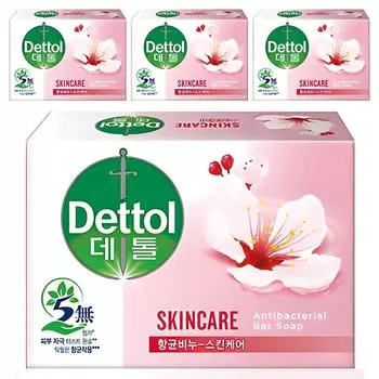 Dettol мыло для ванны с цветочным ароматом, 100 г, 4 шт.