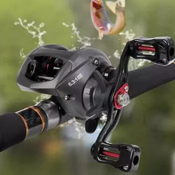 DEUKIO РЫБАЛКА CNC Baitcast Катушка Высокоскоростные рыболовные катушки Система приманки Finesse 8 кг Макс. сопротивление 10BB + 1RB 6,3:1 Аксессуары для рыболовных товаров Left Hand чёрный
