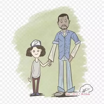 Deviantart The Walking Dead Game Fan Art The Walking D Утюг на теплопередаче Печать Виниловые нашивки Наклейка для одежды DIY Аппликации Моющиеся нашивки
