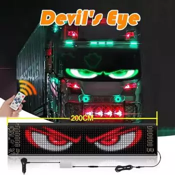 Devil Eye LED Soft складной пульт дистанционного управления грузовик матричная пиксельная панель освещения граффити прокрутка наклейка текстовая доска лобовое стекло хань синий
