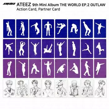 Девятый мини-альбом ATEEZ THE WORLD EP.2 OUTLAW Официальная карта действий Партнерская карта Hongjoong - A Ver.
