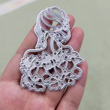 Девушка назад дизайн стиль резки металла трафарет для DIY Скрапбукинг альбом фото тиснение бумажная карта ремесло декор серебряный