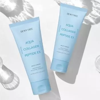 DEWYTREE Aqua Collagen Peptide Ex Multi Cream, увлажняющий, Kbeauty, корейская косметика, образец
