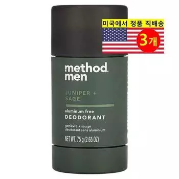 Дезодорант для мужчин Method с ароматом можжевельника и шалфея, без алюминия, 3 шт., 75 г