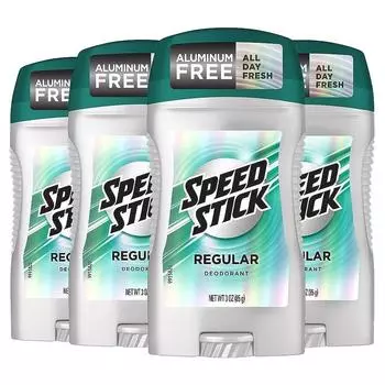 Дезодорант Speed Stick для мужчин, 3 унции, упаковка из 4 штук, обычный, без запаха