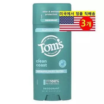 Дезодорант Tom s of Maine без алюминия Clean Coast, 3 упаковки