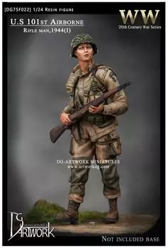 DG Artwork Стрелок 101-й воздушно-десантной дивизии армии США 1944 г., неокрашенный комплект для сборки из смолы DG75F022 1/24