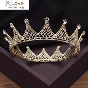 Диадема со стразами, свадебные тиары, королевская королева, свадебная корона, головной убор, круг, украшения для волос, аксессуары для невесты