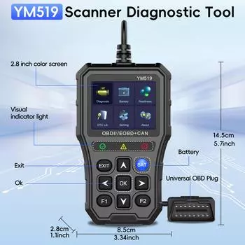 Диагностический сканер OBD2, считыватель кодов Check Engine, профессиональный диагностический сканер Auto Check Engine Light чёрный