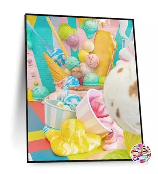 Diamond Art Square Diamond Painting Handmade Painting Full Paste Type Bead Art 30x40cm Ice Cream