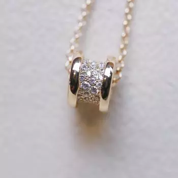 Diamond studded small waist 925 silver chain necklace with dual color super beautiful pendant necklace 2024NEW розового золота