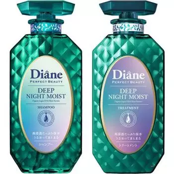 Diane [2024] Шампунь и уход [Ночной уход за волосами против отечности и удержания воды] Аромат лунных ягод Perfect Beauty Deep Night Moist Set 450 мл x 2