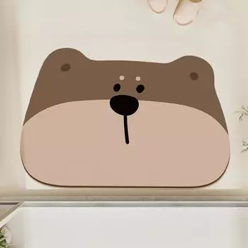 Diatom Mud Floor Mat Cartoon Bathroom Bathroom Toilet Toilet Water Absorption Anti-slip Carpet Bathroom Door Entrance Foot Mat 50 * 80Cm
