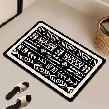 Diatom Mud Floor Mat Household Simple Lines Bathroom Floor Mat Entrance Door Mat 50*80cm