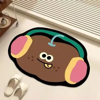 Diatom mud toilet floor mat bathroom water-absorbing non-slip foot mat household entrance toilet quick-drying carpet 40X60cm 15.7X23.6in