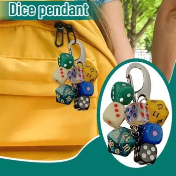 Dice Beaded Keychain, Pendant Waist Hanging Ornaments One Size