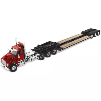 DIECAST MASTERS Kenworth T880 SFFA тридем тягач задний усилитель 71061 прицеп, красный/черный 1/50 красный