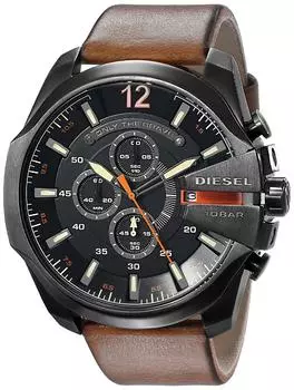 Diesel DZ4343 Mega Chief кварцевые коричневые часы с аналоговым дисплеем мужские [item]