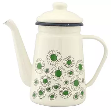 Dieu Enamel Studio Hilla Enamel Coffee Pot Daisy Green 26430020 Ren