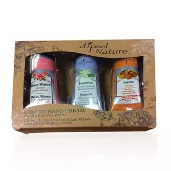 Difeel Happy Set 3 Натуральный крем для рук Роскошный набор из 3 предметов, импортируется из Нью-Йорка [Обычный продукт]