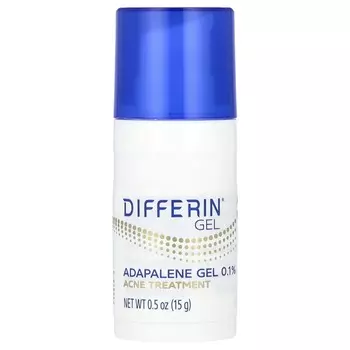 Differin, гель адапален 0,1%, лечение угревой сыпи, 0,5 унций (15 г)