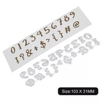 Digit Symbol Frame Metal Silvery Stencil Embossing Cutting Dies For Diy Scrapbooking Paper Album Cards Making серебряный