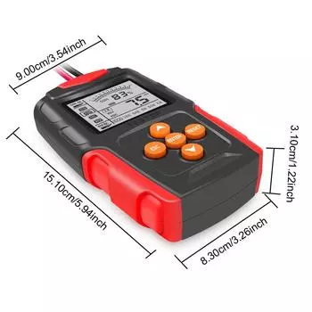 Digital 12V 24V Car Motorcycle Battery Tester Battery Analyzer Test Tool SOH SOC CCA IR Measurement for Car Truck красный