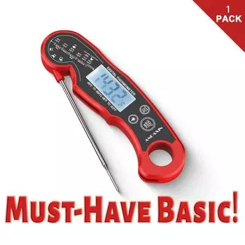Digital Meat Thermometer - 3s Instant Read Backlight Magnetic Waterproof for Steak Cooking, Grilling, Frying, Roasting Kitchen Utensils, 1 Pack